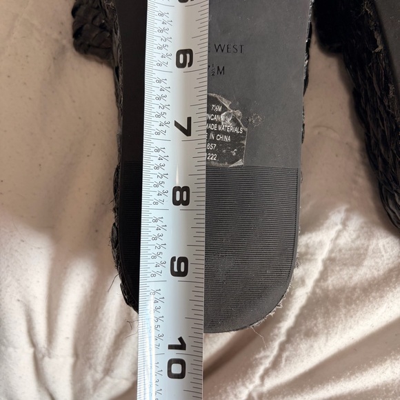 Nine West Black Woven Platform Slide Sandals Women’s 7.5 - Picture 7 of 9